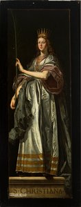 Parochiekerk Onze-Lieve-Vrouw. Interieur. Schilderij. Drieluik. David Teniers de Oude. Achterzijde. Christiana. door David Teniers the Younger