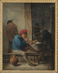 Tafereel in een taverne met rokers