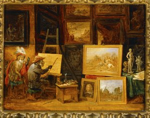 De aap schilder ... door David the Younger Teniers