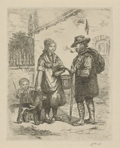 Boer en boerin bij een hoeve door David van der Kellen