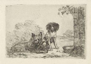 Twee honden door David van der Kellen