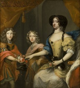 Anna Sofia, prinses van Denemarken, keurvorstin van Saksen, met haar zonen Johann Georg en Friedrich August, ca. 1680