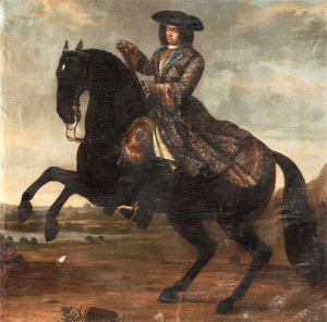 Ruiterportret van Karel XI van Zweden (1655-1697) door David von Krafft