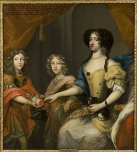 Anna Sophie van Denemarken met haar zonen Jan George en Frederik August
