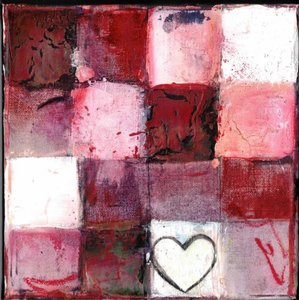 Rood geruit hart door Deb Chaney