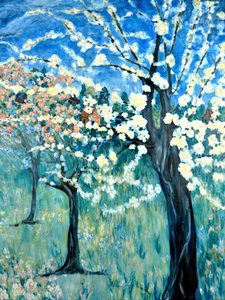 Appelbloesems, 2020 (acryl op doek)