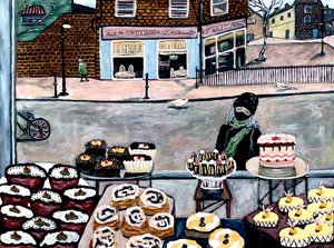 Covid Streets, 2021, acryl op doek