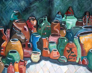 Potten, 2023 (acryl op doek)