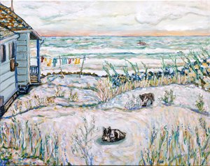 De wilde kust, 2024 (acryl op doek) door Deborah Eve Alastra