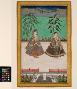 Twee vrouwen uit de harem van Tana Shah van Golconda, c.1800 door Deccani School