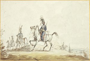 Cavaleristen op een heuvel