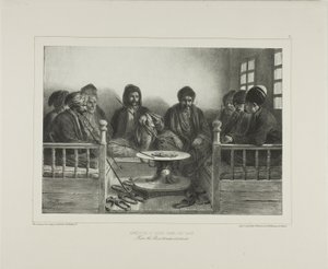 Armeniërs en Tartaren in een café door Denis Auguste Marie Raffet