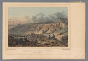 Buitenzijde van het ingegraven veldhospitaal van de Citadel van Antwerpen, 1832