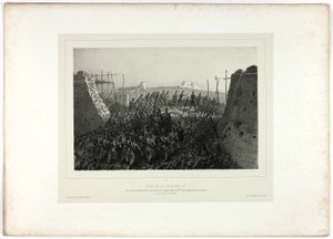 Verovering van de Courtine 6-7, uit Souvenirs d’Italie: Expeditie van Rome door Denis Auguste Marie Raffet