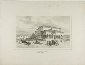 Kerk van St. George, Boekarest, Walachije, 13 juli 1837 door Denis Auguste Marie Raffet