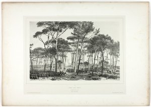 Gevecht in Pamfili, uit Souvenirs d’Italie: Expeditie naar Rome door Denis Auguste Marie Raffet