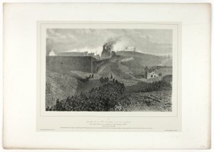 Vertrek van de derde colonne, genaamd de steun, uit Souvenirs d’Italie: Expeditie naar Rome