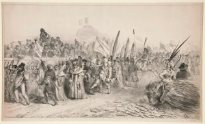 Grote revue gepasseerd door de karikatuur door Denis Auguste Marie Raffet