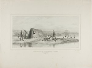 Wachtpost voor de Hongaarse militaire kolonies, linkeroever van de Donau, 7 juli 1837 door Denis Auguste Marie Raffet