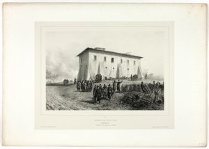 Huis met zes groene luiken, uit Souvenirs d’Italie: Expeditie naar Rome door Denis Auguste Marie Raffet