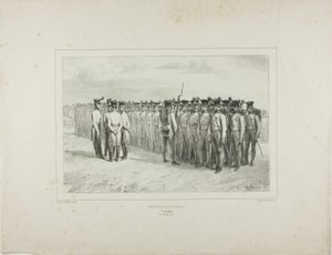 Hongaarse infanterie, Presbourg, 2 juli 1837 door Denis Auguste Marie Raffet