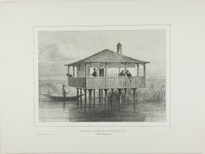 Hongaarse militaire kolonie post, linkeroever van de rivier de Donau door Denis Auguste Marie Raffet