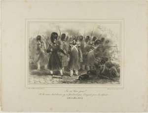 Ik schiet niet! Als de zaak goed was, zou er geen geld zijn om hem te verdedigen. 28 juli 1830 door Denis Auguste Marie Raffet
