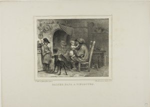 Kus papa met kneepjes door Denis Auguste Marie Raffet