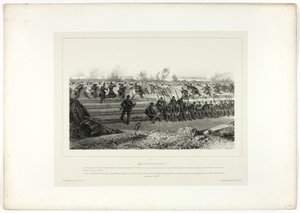 Lichte infanterie hinderlaag, uit Souvenirs d’Italie: Expeditie naar Rome door Denis Auguste Marie Raffet