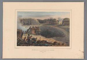 Militairen binnen een bastion, 1832