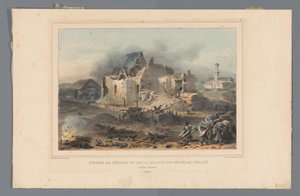 Ruïnes van de kerk en het huis van generaal Chassé, 1832