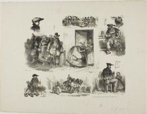 Schetsblad door Denis Auguste Marie Raffet