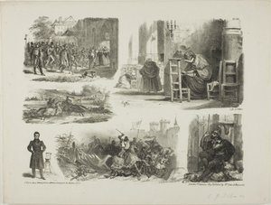 Schetsblad door Denis Auguste Marie Raffet