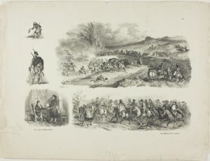 Schetsblad door Denis Auguste Marie Raffet