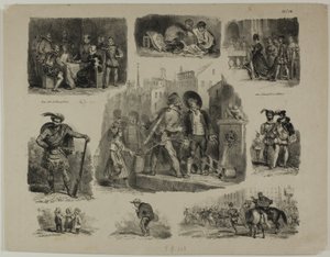 Schetsblad door Denis Auguste Marie Raffet