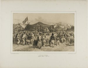 St. Pierre kermis, Giourjevo, Walachije, 11 juli 1837 door Denis Auguste Marie Raffet