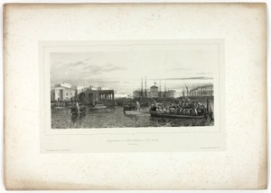 Het Franse leger landt in Civita-Vecchia, 25 april 1849, uit Souvenirs d’Italie: Expédition de Rome door Denis Auguste Marie Raffet