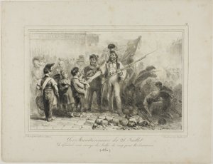 De schutters van 28 juli door Denis Auguste Marie Raffet