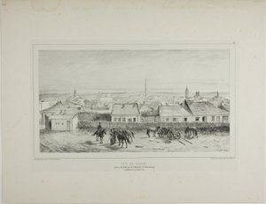Gezicht op Yassy Genomen vanaf het balkon van het St. Petersburg Hotel, Moldavië, 19 juli 1837 door Denis Auguste Marie Raffet
