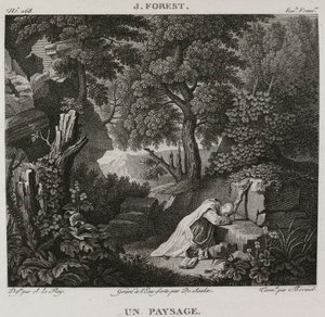 Denis-Sébastien Leroy, De Saulx et Bovinet - Een landschap, naar Jean-Baptiste Forest - 1802-1815 door Denis Sebastien Leroy