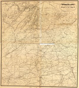 Noordwest-Georgië (met delen van de aangrenzende staten Tennessee en Alabama) als onderdeel van het Department of the Cumberland