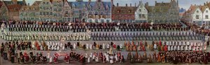 De Ommegang in Brussel op 31 mei 1615: Processie van Onze-Lieve-Vrouw van Sablon door Denys van Alsloot