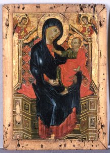 Madonna met Kind en twee Engelen op de troon, c.1300 door Deodato Orlandi Deodato Orlandi
