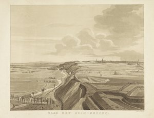 Gezicht op het landschap ten zuidoosten van Nijmegen Gezichten rondom de stad Nijmegen (serie) Geldersch panorama of rondgezicht naar het leven geteekend op belvedère te Nymegen (serie)
