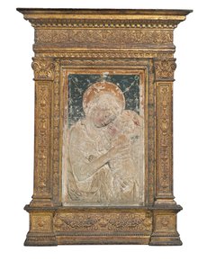 Reliëf van de Maagd en Kind door Desiderio da Settignano (after)