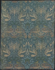 Paneel getiteld Pauw en Draak door Designed by William Morris