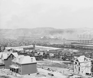 Carnegie Staalfabriek, Homestead, Pennsylvania, ca. 1905 door Detroit Publishing Co.
