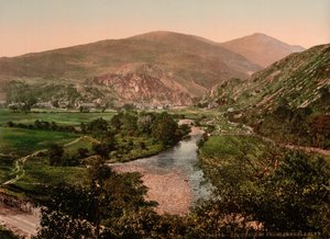 Van Aberglasyn, Beddgelert, Wales, ca.1890-1900 (fotochrom afdruk) door Detroit Publishing Co.
