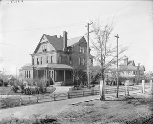 Woonplaats van Booker T. Washington, Tuskegee Institute, ca. 1906 (zw/w foto)