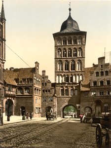 Torenboog, Lübeck, Duitsland, ca. 1900 door Detroit Publishing Co.